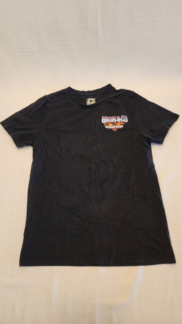 Boys Grom & Co Full Throttle World Tour Graphic T-Shirt Size S Moto Skatewear